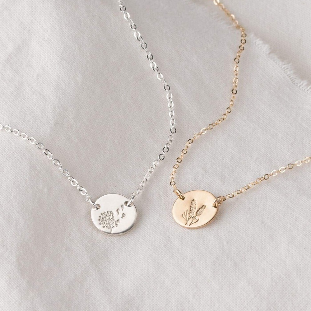 Buttercup Flower Engraved Chic Cute Charm Necklace - Picture 13 of 16